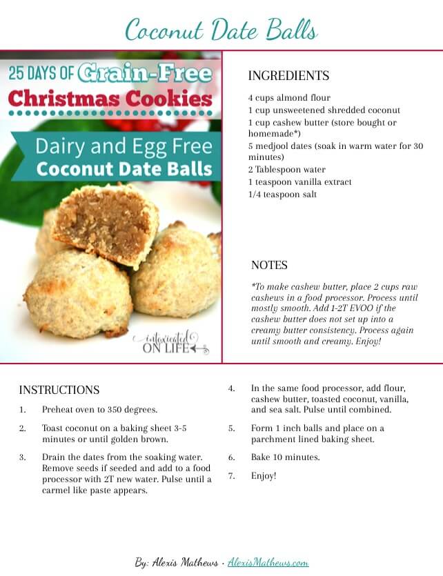 Grain-Free Christmas Cookies – Date Balls