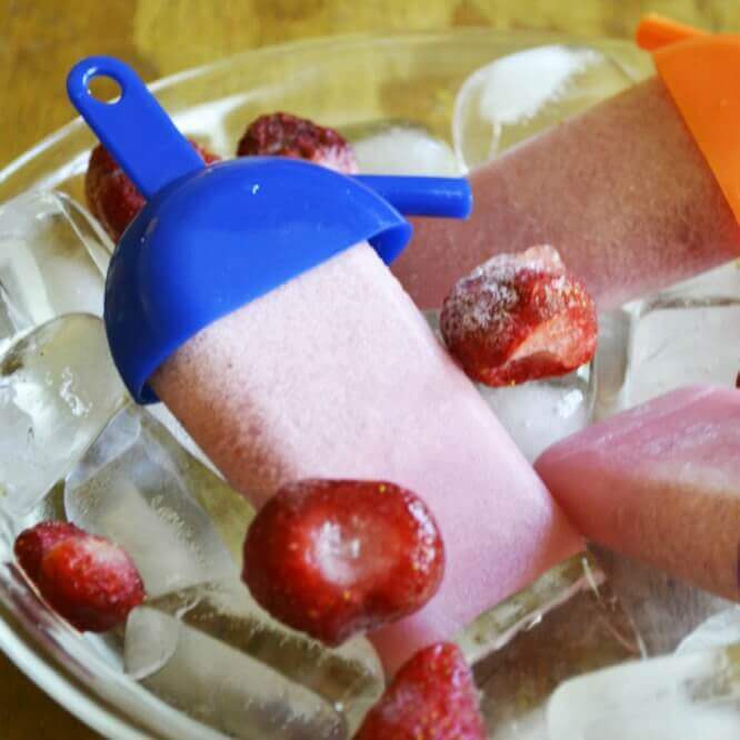 Strawberry Coconut Popsicles