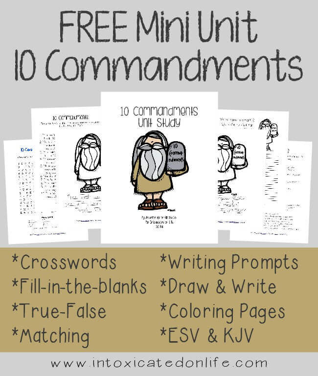FREE -10 Commandments Mini Unit Study