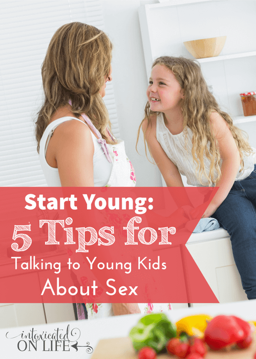 What in the world should you say to your young kids about sex? If anything? Here are 5 tips for how to approach your kids. @ IntoxicatedOnLife.com #ChristianParenting #SexEd