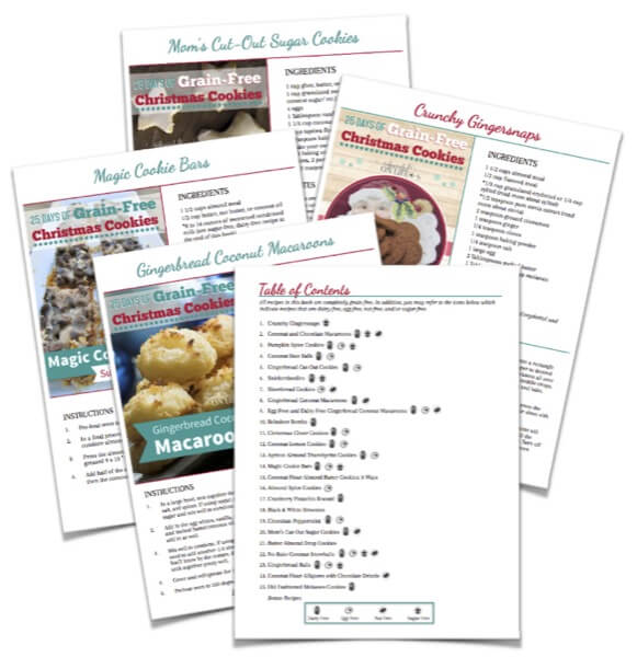 Grain-Free Chirstmas Cookies Cookbook Recipe collage