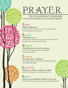 If you desire to also teach your children how to pray Biblically, to pray the way Jesus taught his disciples to pray, read on. Learn the P.R.A.Y.E.R model. https://www.intoxicatedonlife.com/2014/11/06/6-essential-steps-prayer-teaching-kids-pray/