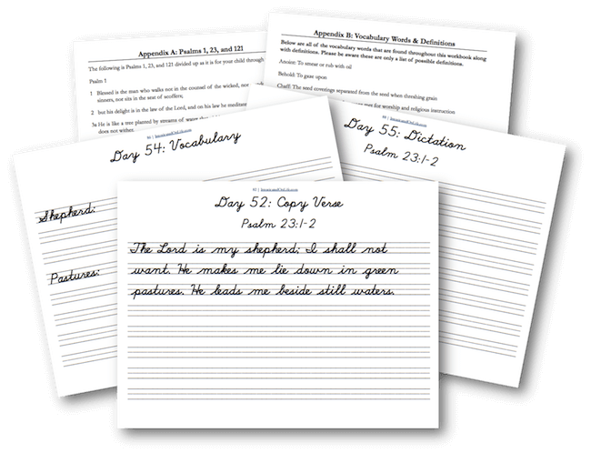 Write Through the Bible Copywork Printables for Handwriting