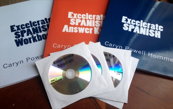 Excelerate Spanish uses a TPR approach—Total Physical Response—pairing vocabulary with action, stories, visuals, writing, and fun activities. https://www.intoxicatedonlife.com/2015/02/11/user-friendly-spanish-curriculum-excelerate-spanish/