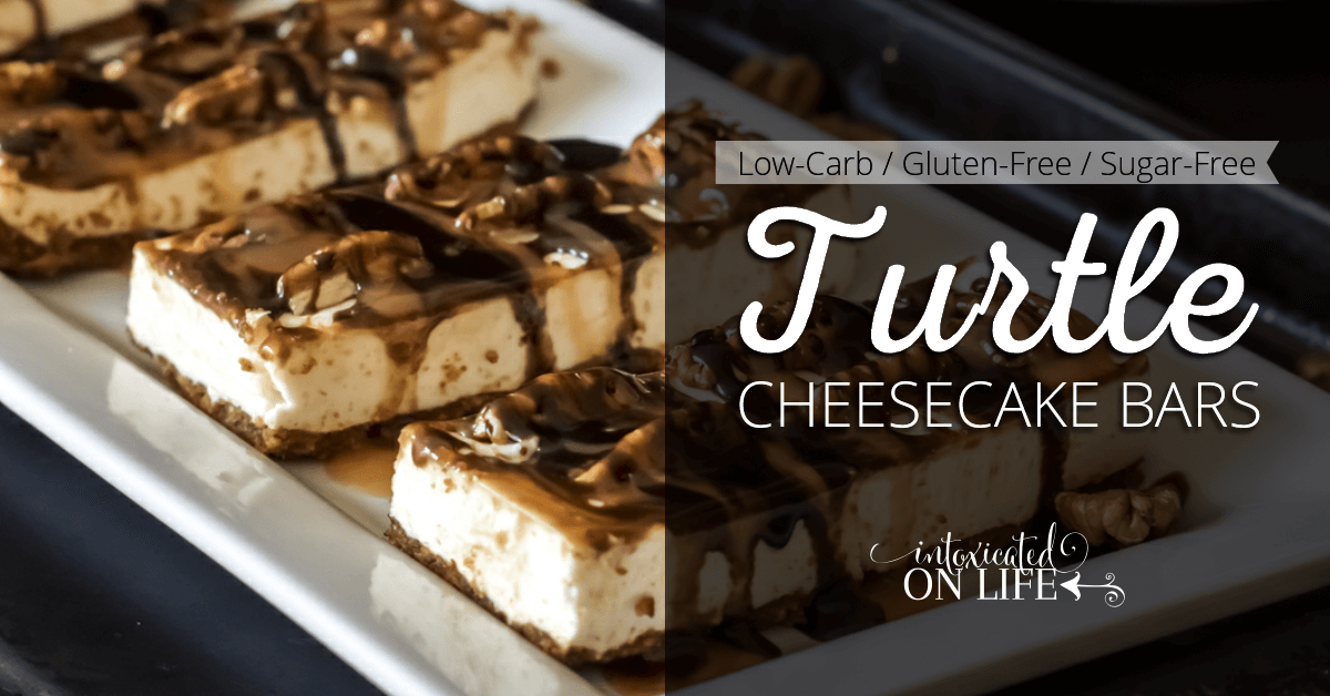 Low Carb Gluten Free Sugar Free Turtle Cheesecake Bars