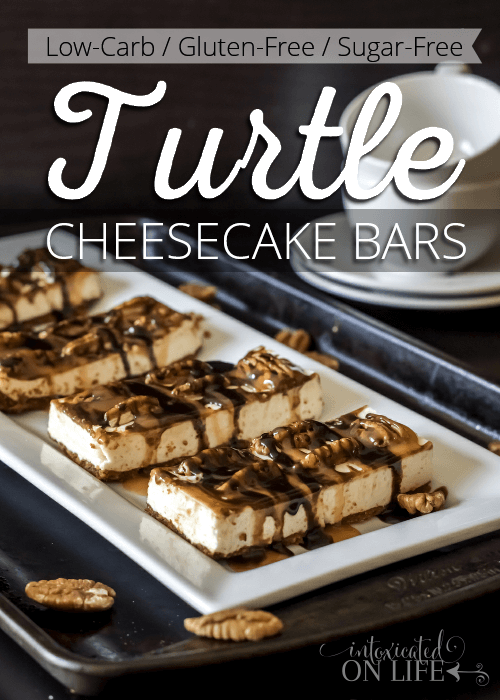 Low Carb Gluten Free Sugar Free Turtle Cheesecake Bars