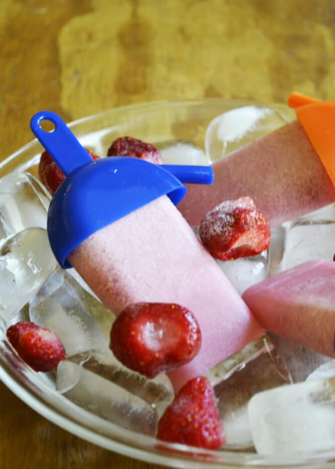 Strawberry Coconut Popsicles