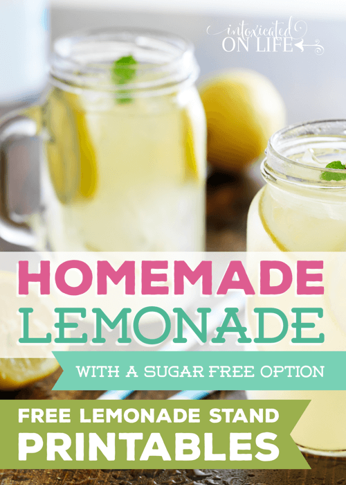 Homemade Lemonade Recipe With A Sugar Free Option -Printables