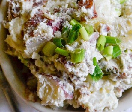 Creamy Potato Salad With Bacon And Chives Intoxicated On Life