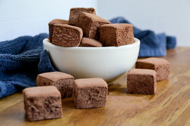 Kick your summer s'mores or homemade hot cocoa up a notch with these Real Food Dark Chocolate Marshmallows!