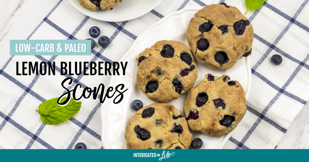 Low Carb Paleo Lemon Blueberry Scones FB